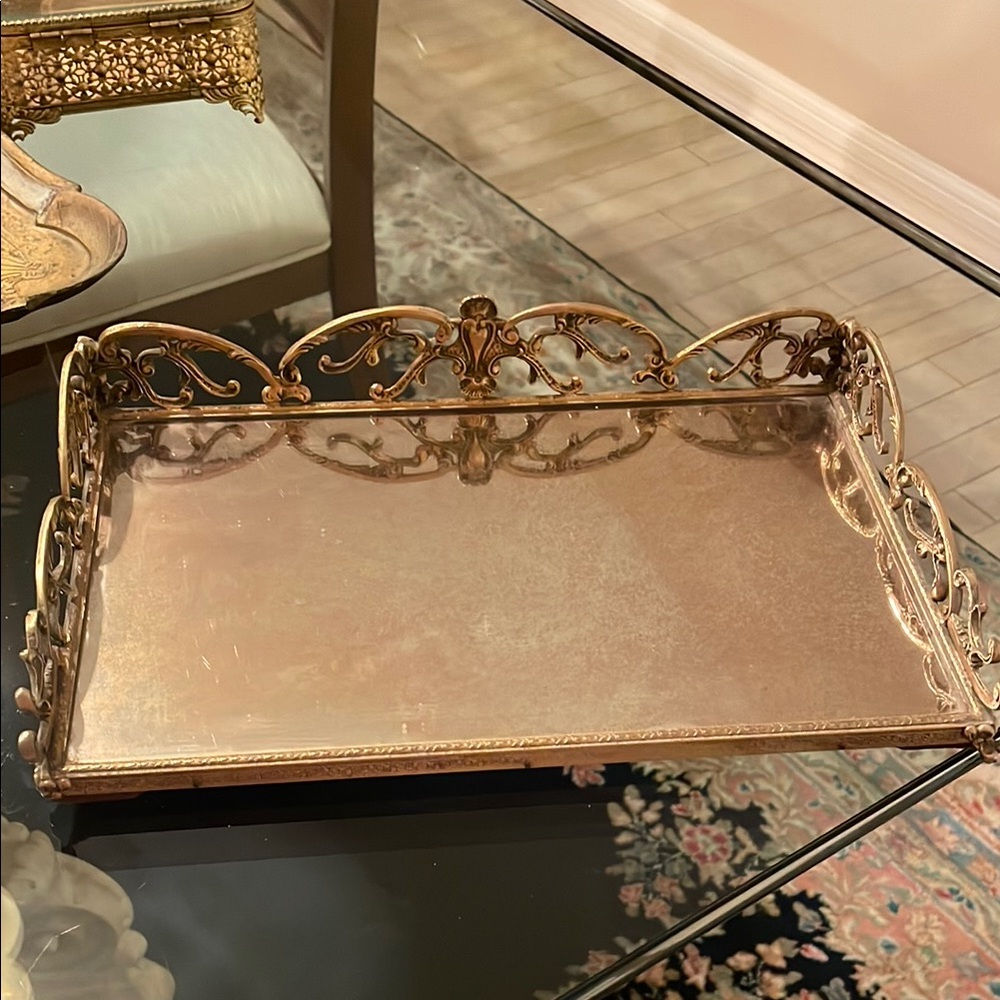 Elegant Gold Decorative Tray